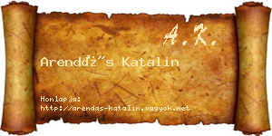 Arendás Katalin névjegykártya