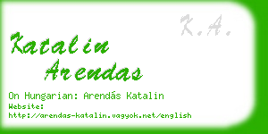 katalin arendas business card